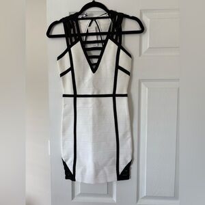 Bebe Black & White Cage Dress - brand new with tags